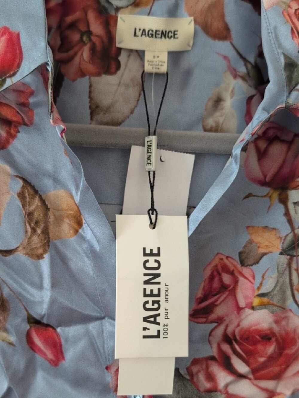 L'AGENCE Silk Tyler Shirt - SIZE S | Summer Floral Office Style - Picture 7 of 15